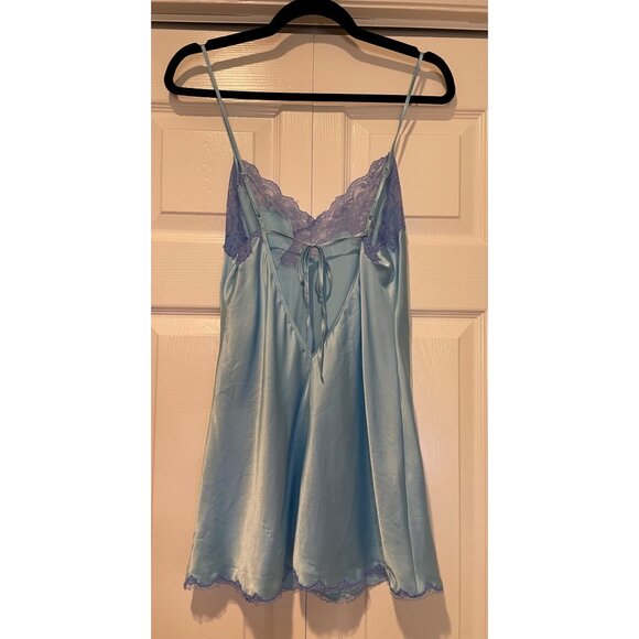 Vtg Y2K Victorias Secret Satin Lace Mini Slip Dress Size S Coquette Fairy Dainty - Picture 2 of 13